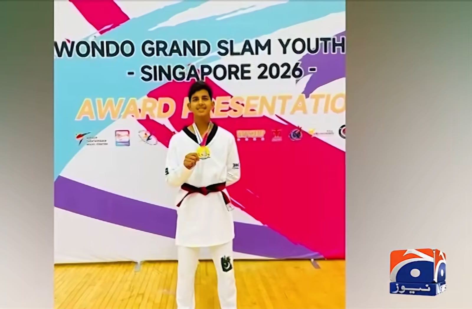 Geo News — Gold medal at TAEKWONDO GRAND SLAM YOUTH Singapore 2026